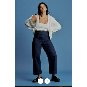 Anthropologie Dark Blue Straight Leg Jeans